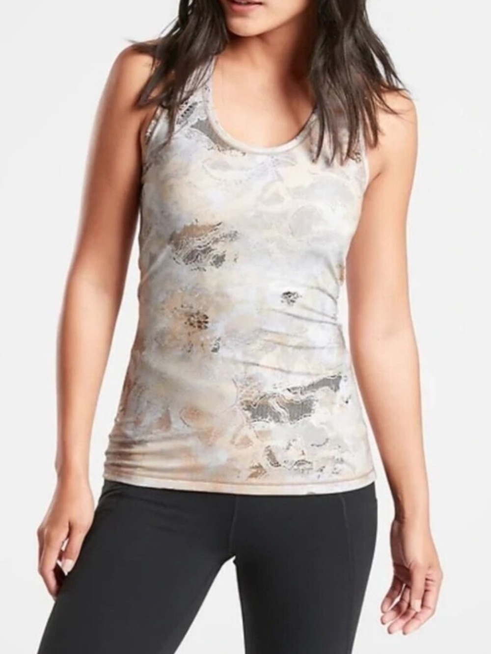Athleta Gilded Shanti Tank Top Metallic Gold Size XS New NWOT